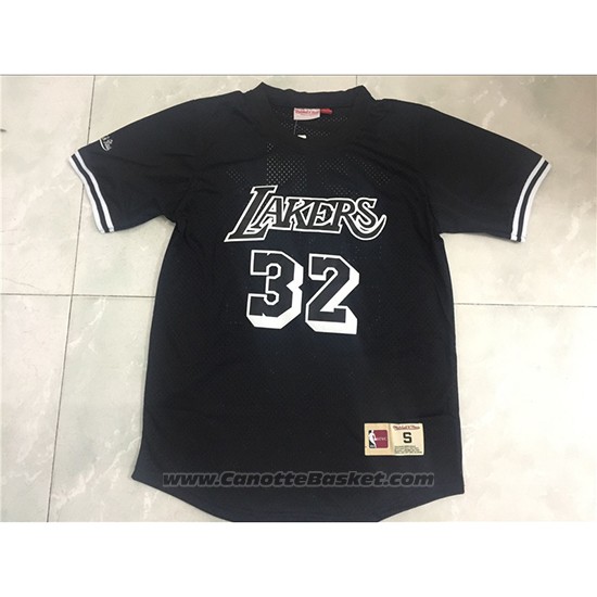 Maglia Manga Corta Los Angeles Lakers Magic Johnson #32 Nero